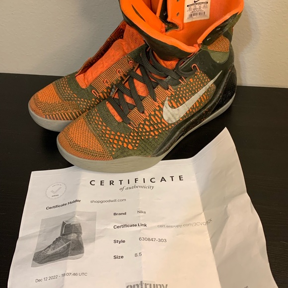Nike Kobe IX 9 Elite Strategy 630847-303 Sequoia/Green/Silver Sz 8.5 Basketball - Picture 7 of 9